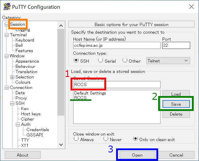 Save configuration